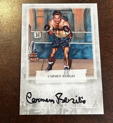 2010 Ringside Boxing Round 1 #A-CB2 Carmen Basilio Mecca Silver Auto Autograph - Image 1 of 2