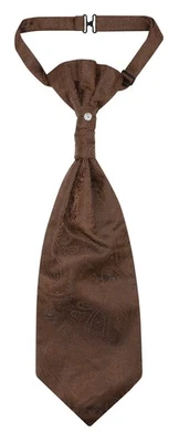 Corbata de cuello para hombre Vesuvio Napoli Preatada ASCOT Cachemira Color MARRÓN liso corbata Foto 1 de 2