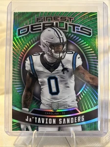 JA'TAVION SANDERS 2024 TOPPS FINEST FINEST DEBUTS GREEN REFRACTOR /75 - Picture 1 of 3