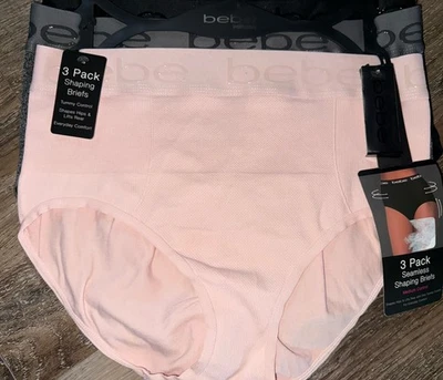 Bebe ~ Calzoncillos modeladores para mujer Ropa interior Bragas Control medio 3 pares ~ L Foto 1 de 4