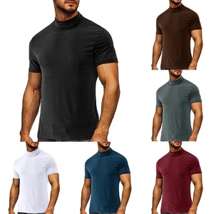 Brand New Men\'s Man\'s Shirts Sleeve Slim Solid Sports Fall Spring Fit Summer - Picture 1 of 22