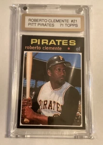 1971 Topps Roberto Clemente Piratas en Zion Mag Pro Estuche dorado 1 pestaña Pantalla - Imagen 1 de 2