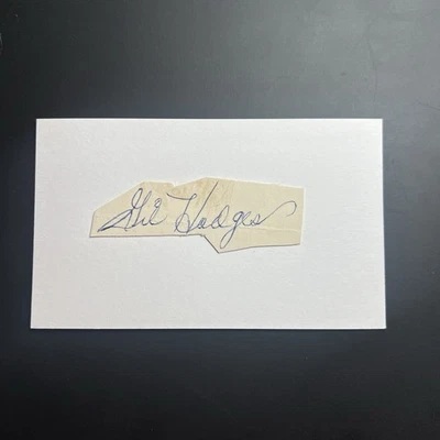Gil Hodges Signed Cut Index Card JSA LOA - Image 1 of 2