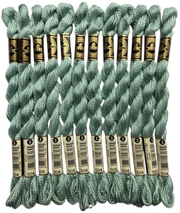 DMC Cotton Perle #3 Lot of 12 Light Blue Green #504 Embroidery Floss Thread - Picture 1 of 2