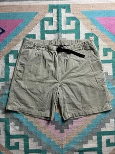 Gramicci Shorts Mens Sz XL Khaki Belted Cotton Elastic Waist Stretch Hike Climb - Picture 1 of 10