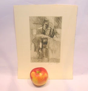 Jacques Villon "L'Homme au Petit Bateau" 1941 etching - signed - 19 OF 29 - Picture 1 of 5