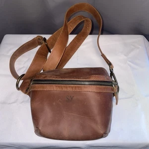 Riñonera pequeña de cuero marrón de la suerte Riñonera Bolso Cinturón Cartera SY Monograma Unisex - Imagen 1 de 12