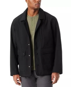 Bass Outdoor Rain Barn Jacket Mens Size XL Black Storm System Removable Hood - Picture 1 of 9