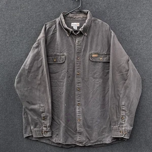 Carhartt Oakman Mens 2XL Long Sleeve Button Down Workwear Shirt Moss Green Twill - Picture 1 of 23