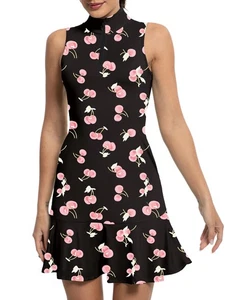 Tennis Dress for Women Golf Dresses with Shorts Inner Pocket Sleeveless Zip U... - Picture 1 of 6