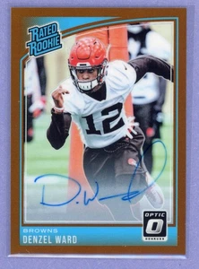 2018 Panini Donruss Optic Rated Rookie Bronze RC Auto - Denzel Ward #198 - Picture 1 of 2
