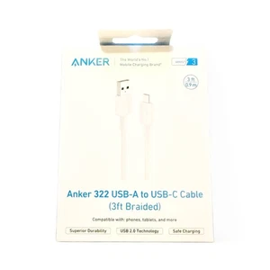 Anker 322 USB-A to USB-C Charging Cable 3ft Braided - New - Picture 1 of 3