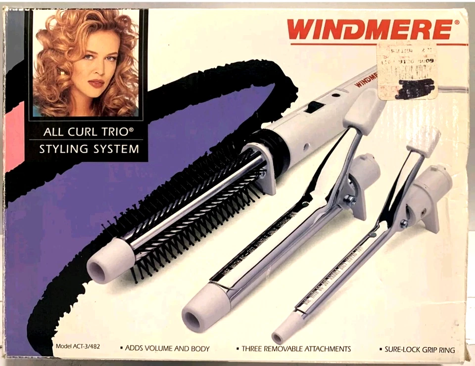 Vintage Windmere Four Way Curling Iron Set with 4 Attachments Tested Curls - Image 1 of 2