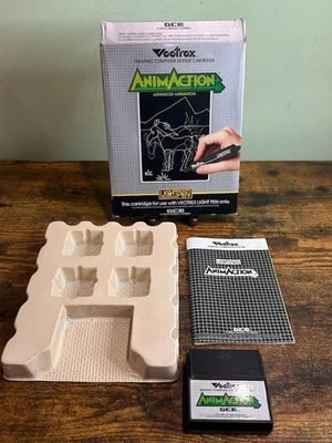 Vectrex VTG Lightpen Animaction Complete CIB Cartridge Manual Box Tray Game - Image 1 of 4