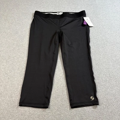 Брюки-капри SoffeDri женские XL черные с низкой талией эластичные софтбол спортзал йога - Изображение 1 из 4