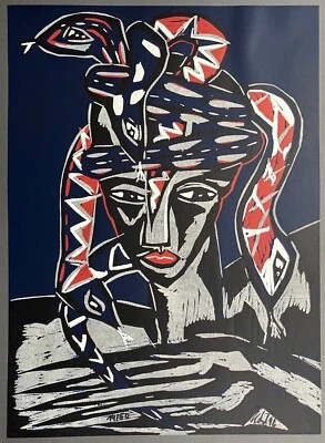 Klaus Süß Signierter nummerierter Original Farbholzschnitt - nur 50 Ex. - Medusa - Bild 1 von 4