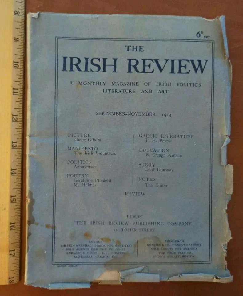 The Irish Review September - November 1914 Vol 4, No 42. Perhaps The Final Issue - Image 1 of 4
