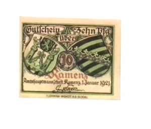 1921 Germany KAMENZ 10 Phennig Notgeld / Banknote - Picture 1 of 2