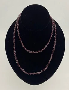 COLLAR DE CHIPS DE PIEDRA GRANATE NATURAL 36 PULGADAS Cristal Curación Chakra Moda - Imagen 1 de 2