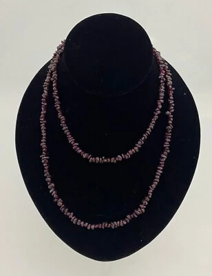 COLLAR ASTILLADO PIEDRA GRANATE NATURAL 36 PULGADAS Cristal Chakra Curativo Moda Foto 1 de 2