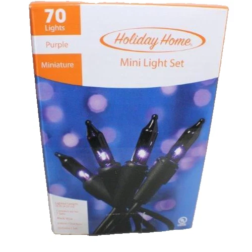 NEW Holiday Home Mini Light 70 Purple Miniature Lights Halloween 15ft  - Image 1 of 1