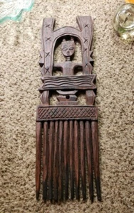 African Ashanti Marriage Wood Comb African masks ritual mask ceremony 17" Long - Picture 1 of 7