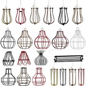 Ceiling Light Shade Geometric Pendant Lampshade Lamp Industrial Cage Vintage - Picture 1 of 138