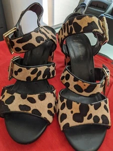 NEW LOOK SIZE 5/38 WIDE FIT ANIMAL PRINT PONY HAIR SHOES HEEL - 6 CM - Picture 1 of 9