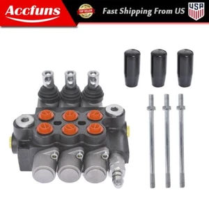 Hydraulic Control Valve Double Acting 13 GPM 3600 PSI SAE Ports 3 Spool New - Picture 1 of 7