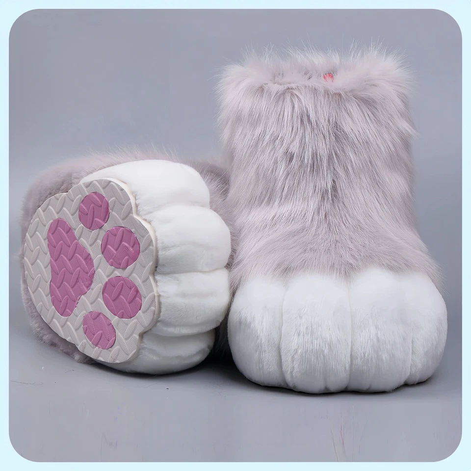 Меховой костюм ноги лапы туфли набор плюшевые меховые ботинки меховой костюм костюм Хэллоуин - Изображение 1 из 4