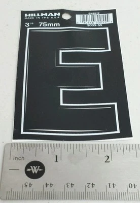 Hillman 3" letra (E) blanco y negro pegatina letras 75 mm Foto 1 de 3