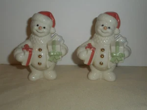 Lenox Porcelain 12 Months of SNOWMEN Figurine December 2000 Figurines Lot of 2 - Picture 1 of 13