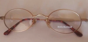 Y2K Mario Martinelli Brille Brillengestell COMET S/Gold Oval Vollrand 48-19 - Bild 1 von 8