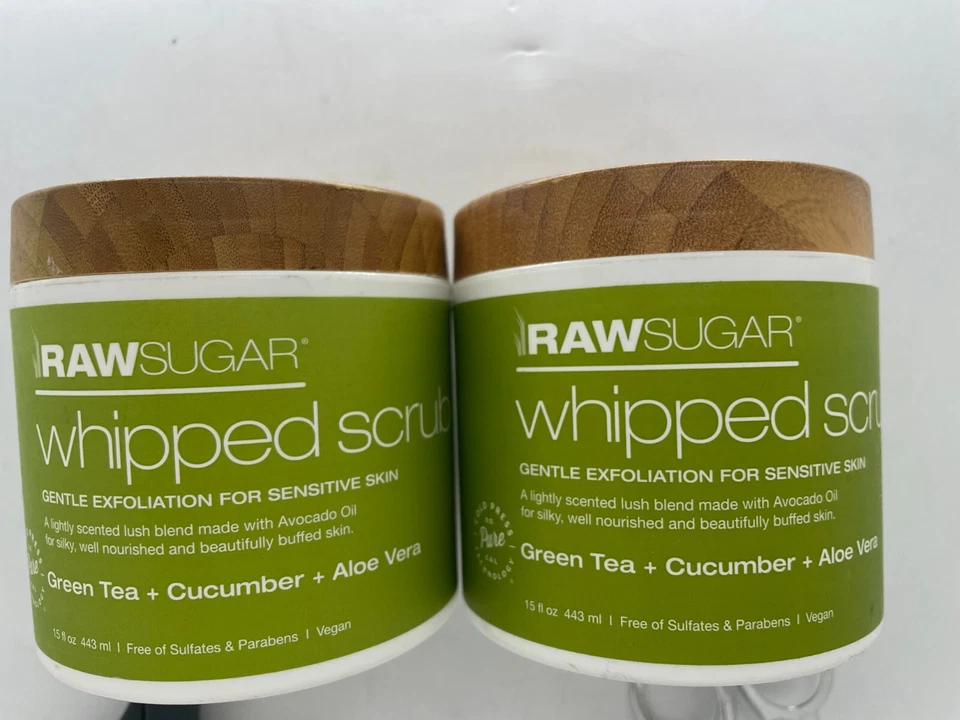 RawSugar Whipped Scrub  Polish Green Tea + Cucumber + Aloe Vera 2 x 15 oz. - Image 1 of 1