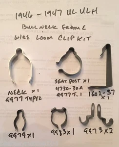 Harley 1946-1947 Bull Neck UL ULH Main Wire Loom Clip & Clamp Kit 1602-37 9977 - Picture 1 of 1