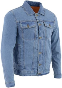 MILWAUKEE LEATHER MEN'S BLUE CLASSIC DENIM JEAN JACKET w/ DUAL GUN POCKETS -SAPO - Picture 1 of 6