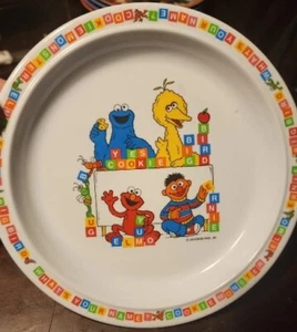Sesame Street Plate Muppets Plastic Alphabet Jim Henson Vintage USA 8" - Picture 1 of 7