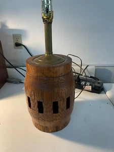 Antique Wagon Wheel Hub Wooden Lamp Rustic Primitive - Gorgeous and works!! - Picture 1 of 5