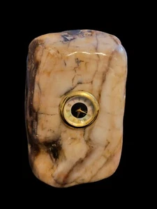 Attractive Vintage Mother Of PearlFace Polished Rock Quartz Clock Marble Pattern - Picture 1 of 7