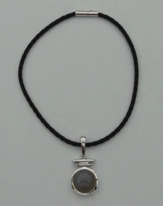 Pierre Lang Chrome & Moonstone Pendant with cord Necklace - Picture 1 of 6