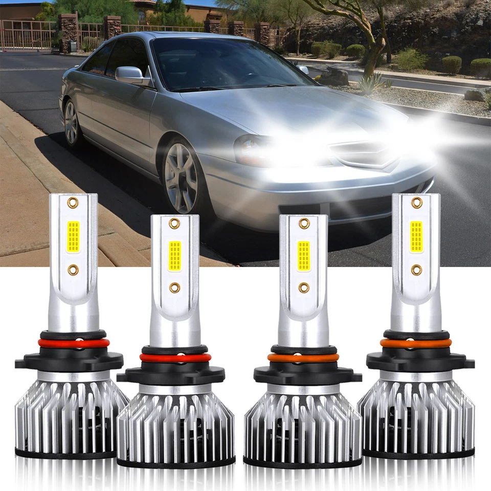 Para Acura CL 1997-1999 Combo 9005+9006 Faros LED Kit Bombillas Altas Baja 6000K Foto 1 de 4