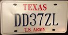 Texas U.S. ARMY license plate USA military vet War Infantry Hero Veteran soldier