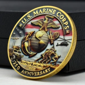 Moneda 250 Aniversario Cuerpo de Marines de los Estados Unidos - Bandera Semper Fidelis Iwo Jima 1775-2025 - Imagen 1 de 6
