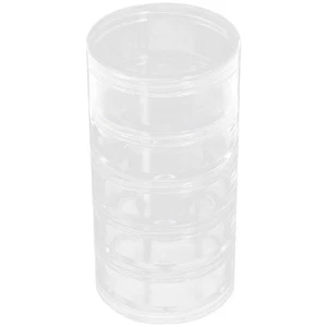 5 Schicht Großer Zylinder Stapelbar Transparent Rund Kunststoff Kosmetik Schmuck - Bild 1 von 12
