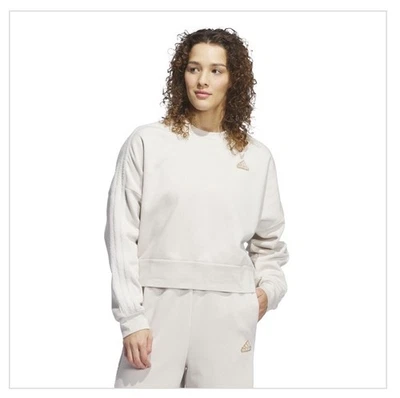 adidas Women Coze 3-Stripe fleece 2 pc sweat set Sz L  Brand New bone white  - Image 1 of 4