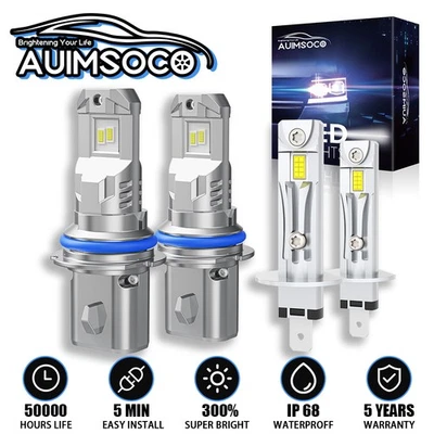 For Dodge Shadow 1990-1994 4x White LED Headlight Hi/Lo Fog Light Bulbs Kit A++ - Изображение 1 из 4