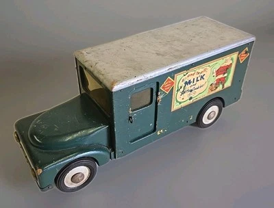 Camión de reparto vintage Buddy L Railway Express Agency madera American Dairy de la Segunda Guerra Mundial Foto 1 de 4