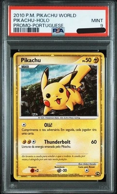 PSA9 PIKACHU WORLD PROMO PORTUGUESE POKEMON HOLO FS JAPAN 2010 RARE - Image 1 of 2