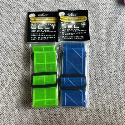 JOGALITE 1200 FT HIGH VISIBILITY GREEN REFLECTIVE PT BELT ONE SIZE FITS NEW 2 PC - Image 1 of 3