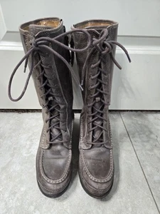 Fossil High Tall Leather Side Zip Boots Women 8.5 - Picture 1 of 12